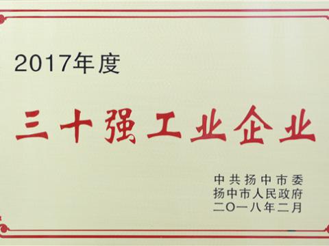 南宫28NG相信品牌力量集团晋升2017年度扬中市“三十强”前五位